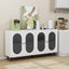 Buffet d'Accent Blanc Moderne avec Portes en Acrylique