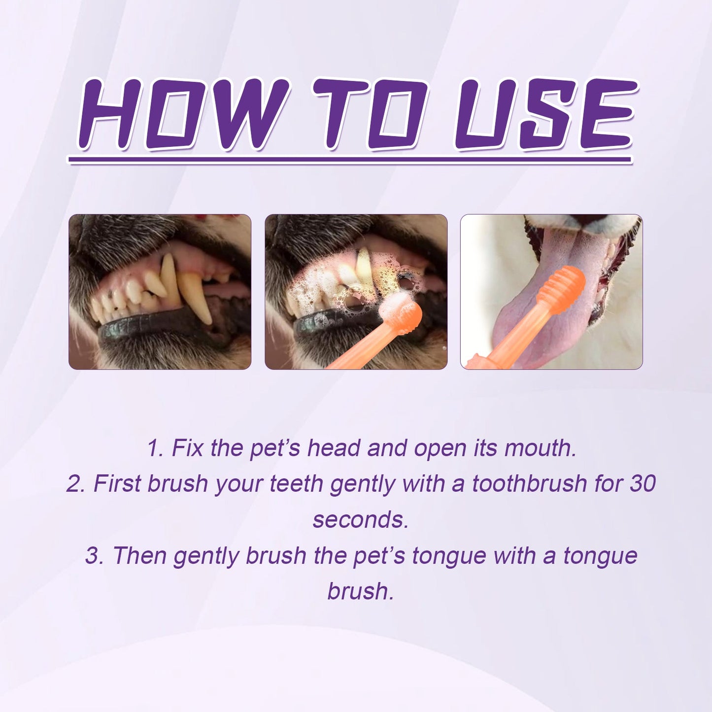 Pet Toothbrush For Dogs, Pet Oral Cleaning Dental Stains Dental Health Care - Korvel