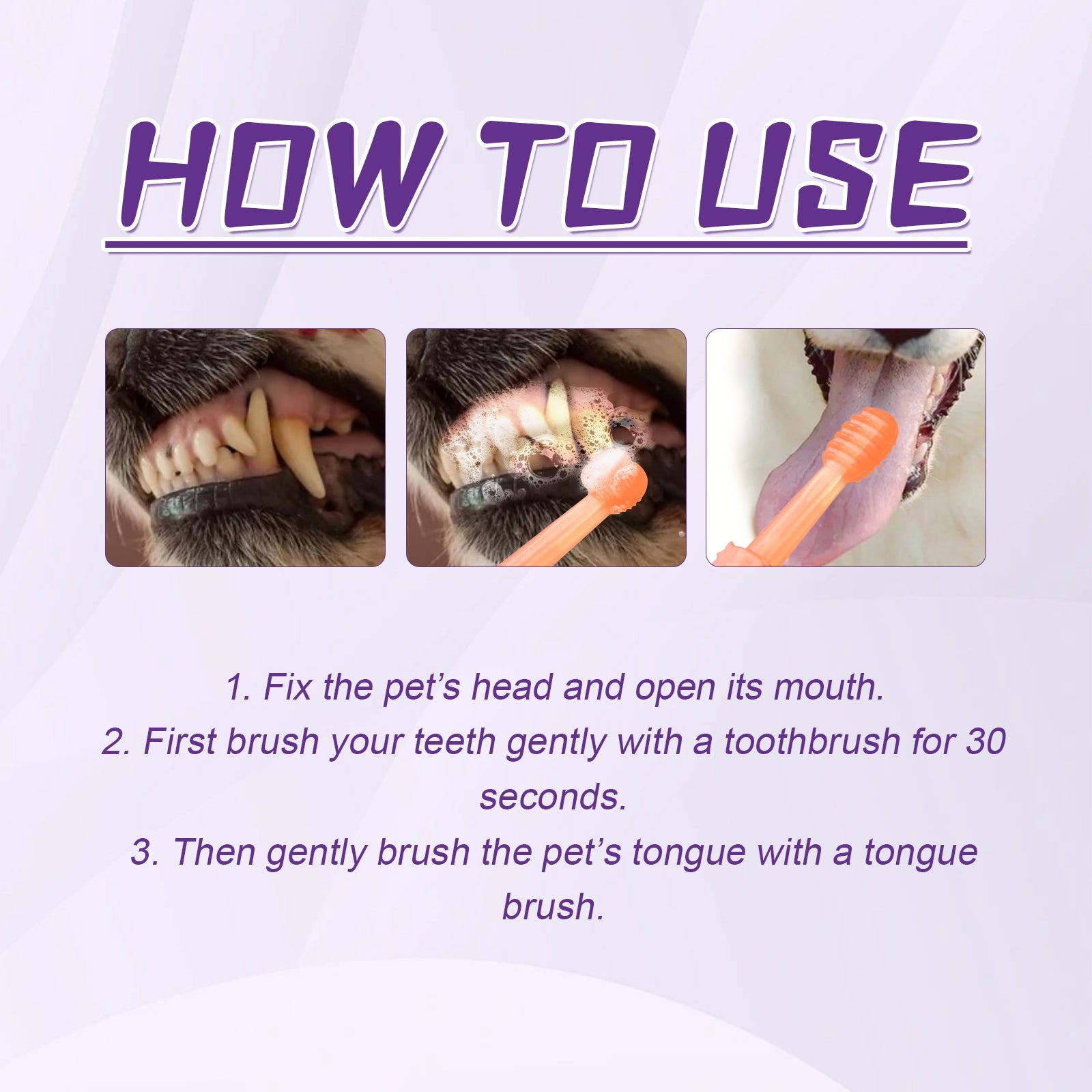 Pet Toothbrush For Dogs, Pet Oral Cleaning Dental Stains Dental Health Care - Korvel