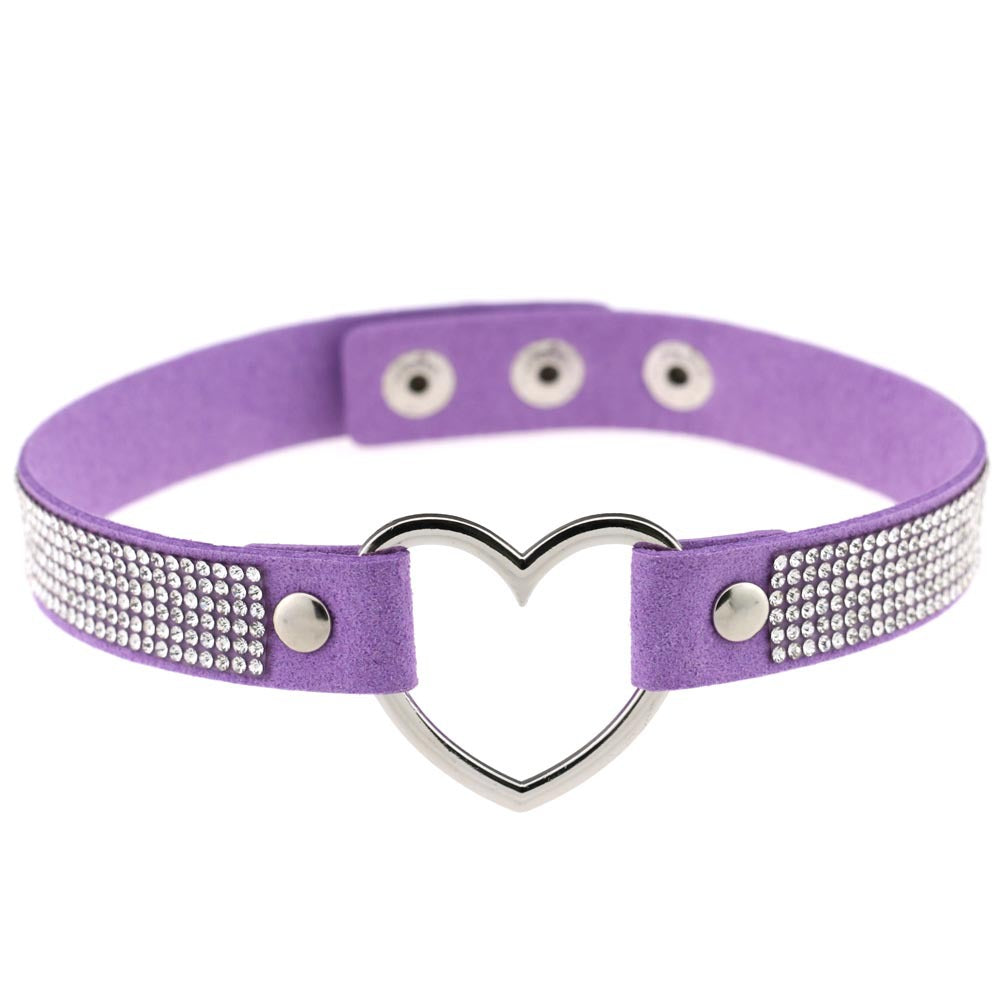 Collar de Rhinestone en Forma de Corazón Harajuku