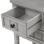 TREXM Narrow Console Desk, Thin Sofa Table with Three Storage Drawers and Living Room Bottom Shelves (Grey Washed) - Korvel