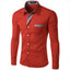 European and American Men's Long Sleeve Color Block Shirt