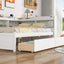 Elegant Full Bed with L-shaped Bookcases and Drawers in White