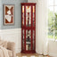 Corner Curio cabinet with illuminated glass display stand and tempered glass door, with adjustable bracket and light bulb - Korvel