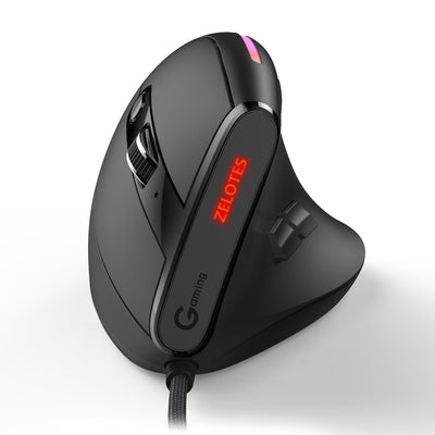 ZELOTES Master T50RGB Vertical Grip Ergonomic Programming Gaming Notebook Wired Mouse - Korvel