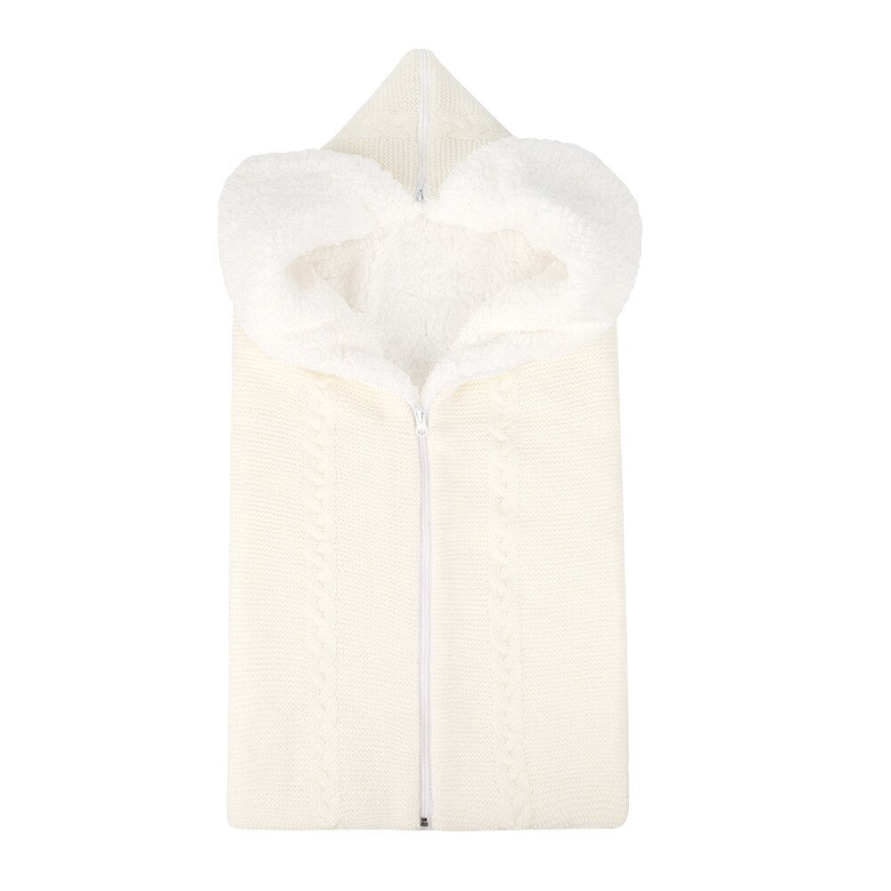 Baby Sleeping Bag Newborn Winter Warm Infant Button Knit Swaddle Wrap Swaddling Stroller  Toddler Blanket Envelope Sleepsacks - Korvel