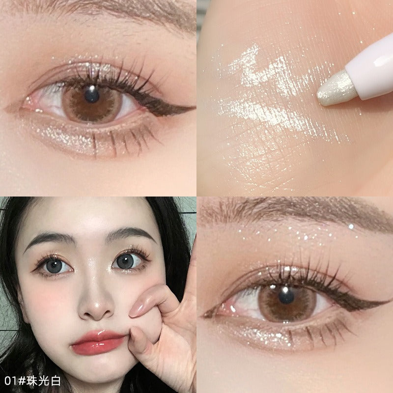 1Pcs  Diamond Glitter Eyeshadow Liner Pencil Face Makeup Highlighter Long lasting Matte Pink Silkworm Champagne Gold Eyeliner Pen - Korvel