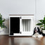 Elegant Doodle Dog Crate with Dual Doors - White