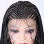 Long Synthetic Wig with Braided Box Braids Wigs For Black Women Daily Wear White Hat Wig Adjustable For Girls - Korvel