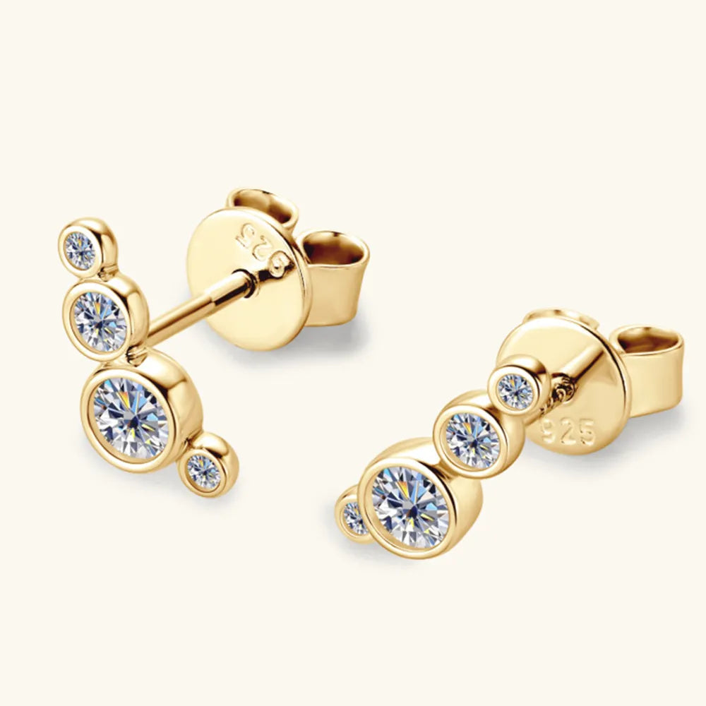 Pendientes de Stud de Plata Esterlina 925 con Moissanita Elegante