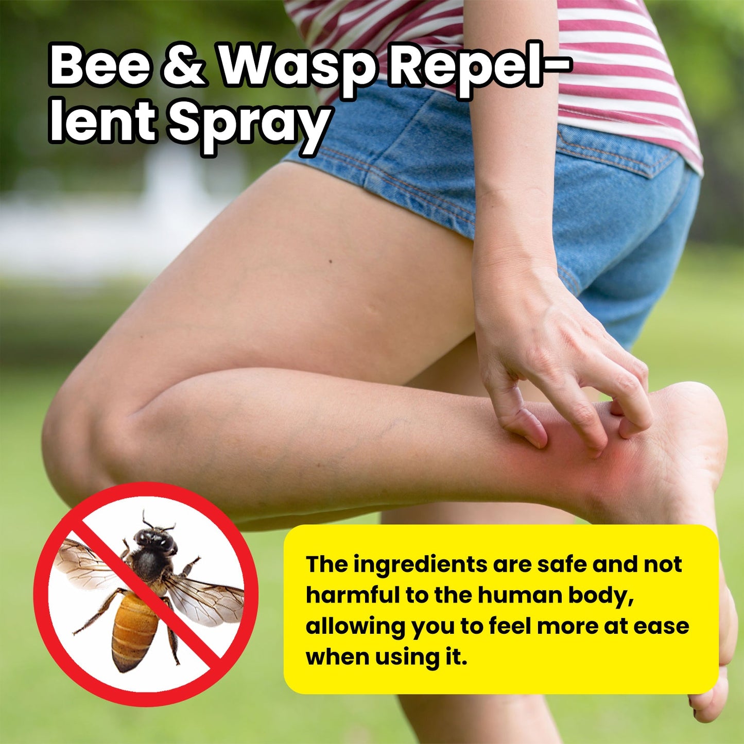 Spray repelente de insectos Moonspry para exteriores - Protección suave contra abejas y avispas