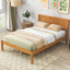 Platform Bed Frame with Headboard, Wood Slat Support No Box Spring Needed Full  Oak - Korvel