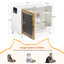 Litter Box Enclosure,Modern Hidden Cat Litter Box Enclosure Furniture with Scratching Pad for Living Room, White + vintage - Korvel