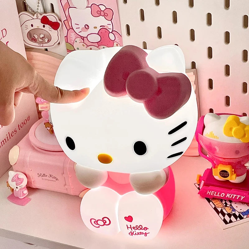 Kawaii Sanrio Hello Kitty Pat Night Light Girls Bedroom Bedlight Anime Hellokitty Night Lamp Desktop Decor Ornaments Girls Gift - Korvel