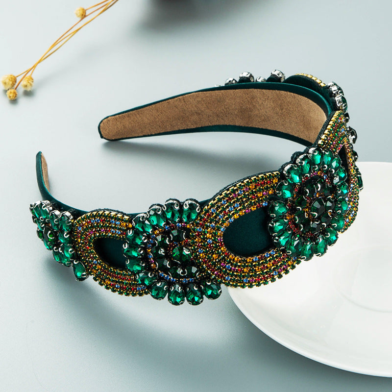 Fashion New Baroque Style Retro Broadside Headband Trendy Street Photography Hair Accessories - Korvel