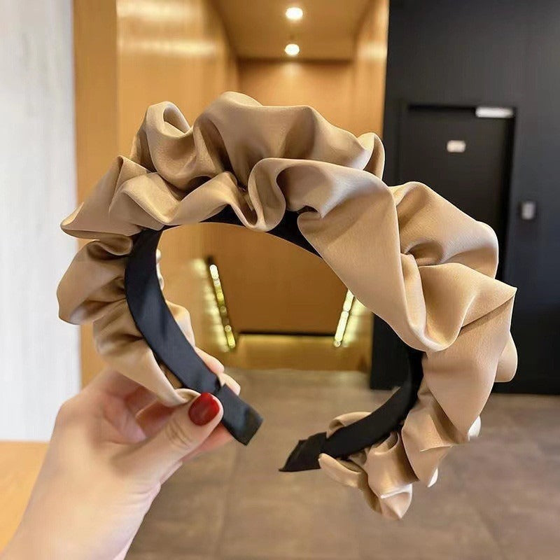Women's wide brimmed hair accessories with high cranial crest and large intestine folds and hair bands - Korvel