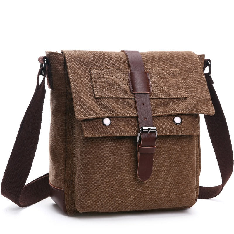 Men Business Messenger Bags For Men Shoulder Bag vintage Canvas Crossbody Pack Retro Casual Office Travel Bag - Korvel