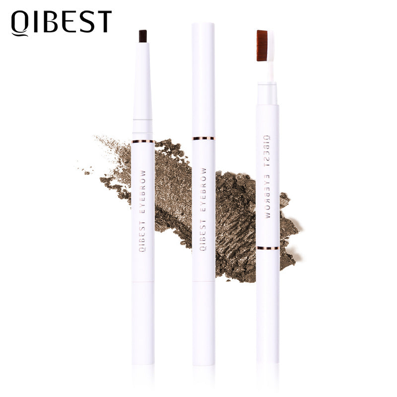 Lápiz de Cejas Doble Cabeza QIBEST - Impermeable y de Larga Duración