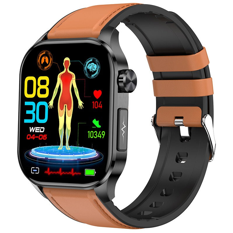 New ET580 smartwatch ECG blood glucose uric acid blood lipids body temperature men's photo and phone call watch - Korvel