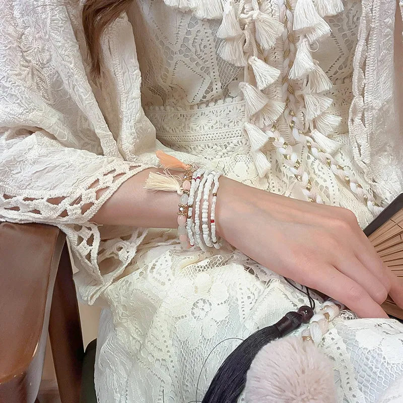 Tassel Rice Bead Bracelet - Korvel