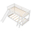 Twin Over Twin Bunk Bed with Convertible Slide and Ladder - White