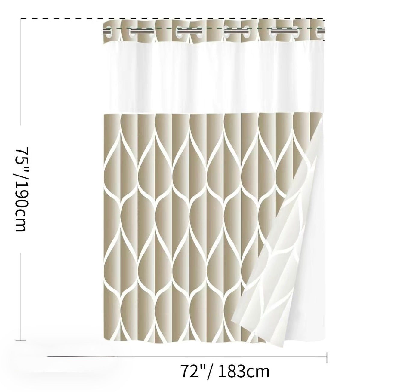 Cortina de Ducha GeoWave - Diseño Moderno y Fácil Cuidado