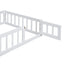 Wooden Twin Size Children's Bed with Detachable Headboard and Integrated Clothes Drying Rack, White - Korvel