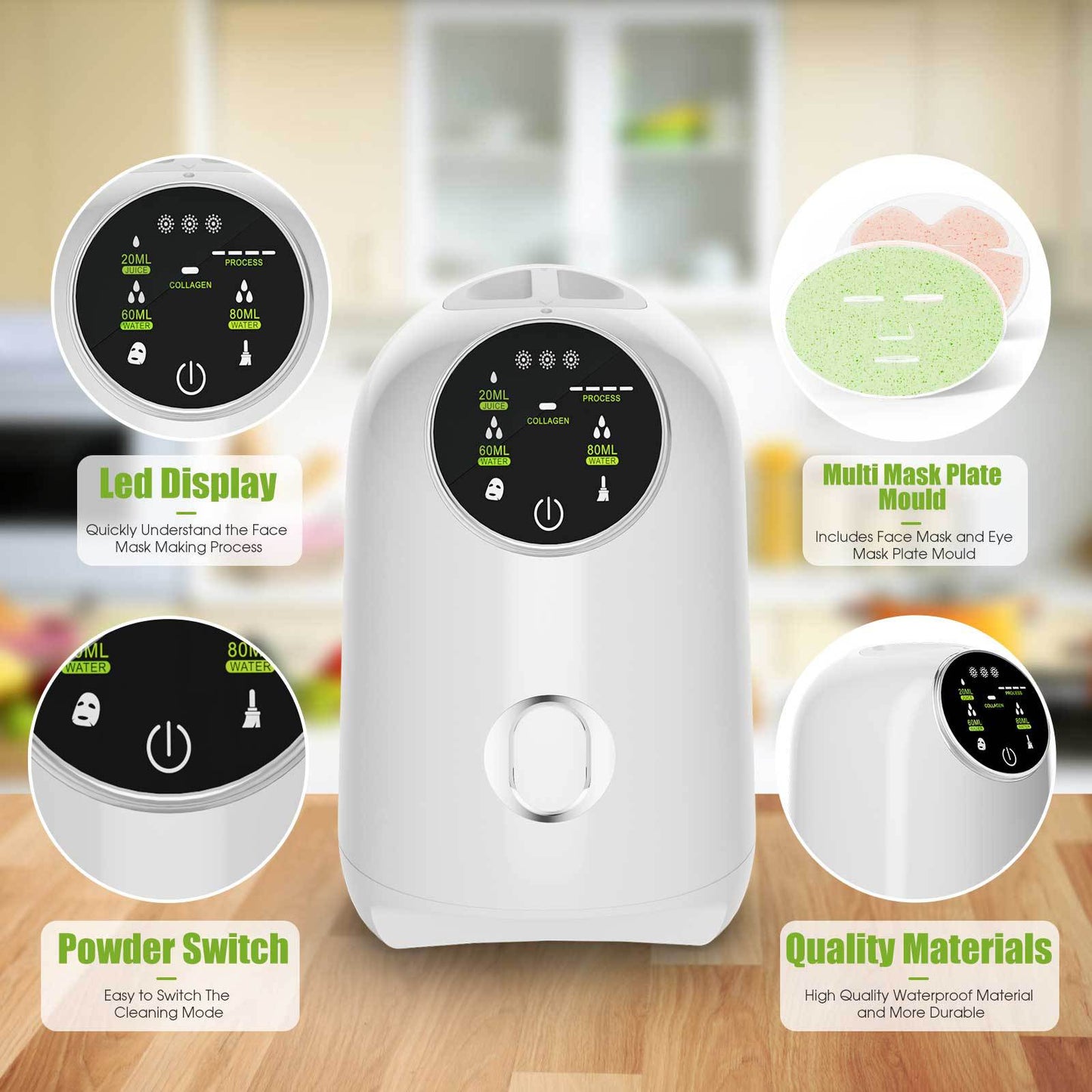 Smart LCD Touch Screen Fruit And Vegetable Mask Machine DIY Homemade Home Moisturizing Mask Machine Beauty Instrument - Korvel