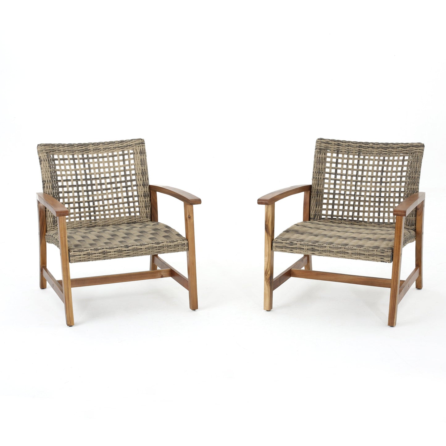 HAMPTON WOOD + WICKER CLUB CHAIR ( set of 2) - Korvel