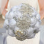 Artificial Wedding Bouquets Hand Made Flower Rhinestone Bridesmaid Crystal Bridal Wedding Bouquet - Korvel