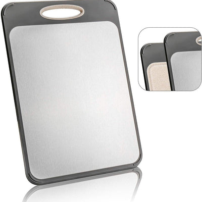 Double-Sided 2-in-1 Cutting Board - Stainless Steel & PP
