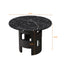 42.12"Modern Round Dining Table with Printed Black Marble Table Top for Dining Room - Korvel
