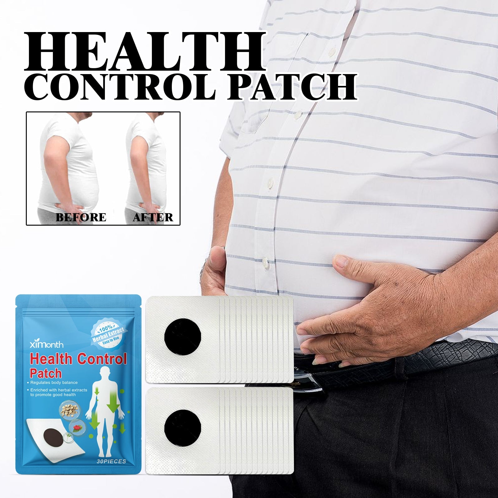 Sugar Relief Patch For Lightheadedness, Balance Blood Lipids, Body Discomfort And Slimming Care - Korvel