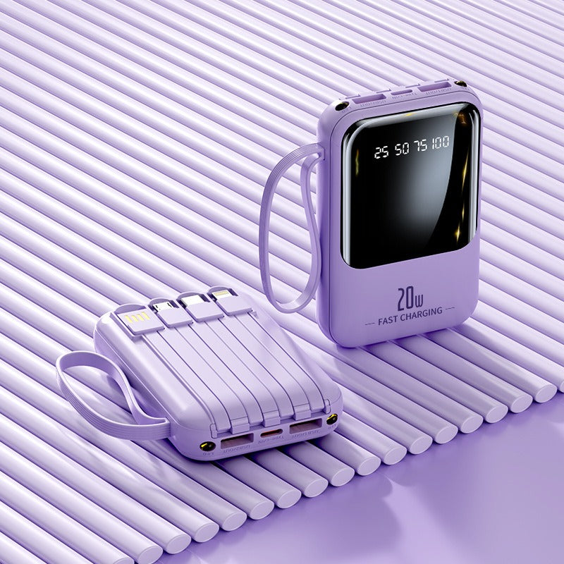 Mini self-contained line 20000 mAh large capacity fast charging power bank portable power bank - Korvel