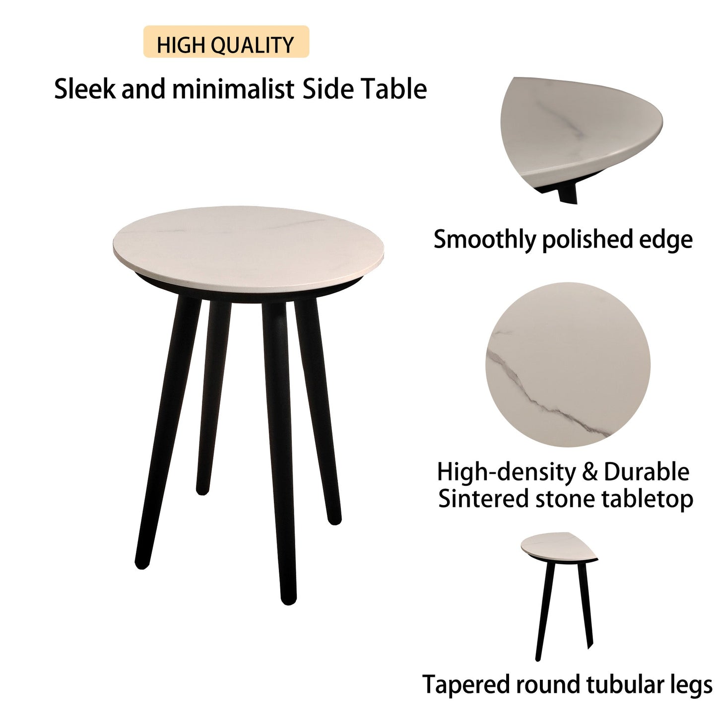 Ensemble de chaises longues de patio en aluminium 3 pièces avec table d'appoint