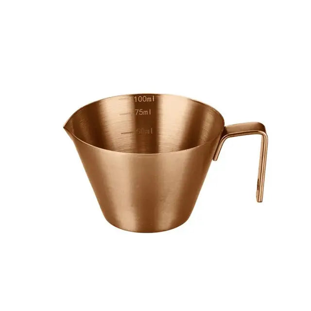 304 Stainless Steel Espresso Measuring Cup Small 100ml Espresso Shot Cup Dishwasher Safe V-Shaped Mouth - Korvel