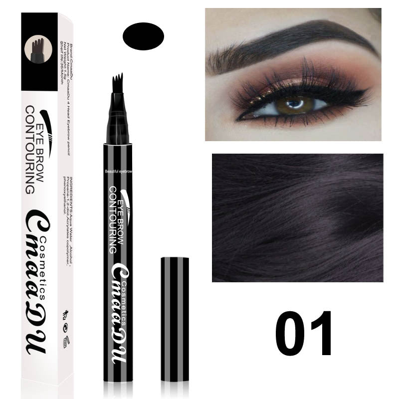 CmaaDu 4 head eyebrow pencil four point eyebrow pencil easy to dry - Korvel