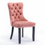High-end Tufted Solid Wood Contemporary Velvet Upholstered Dining Chair with Wood Legs Nailhead Trim 2-Pcs Set Pink - Korvel