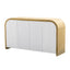 U-STYLE four door curved corner design wavy door panel cabinet with adjustable shelves - Korvel
