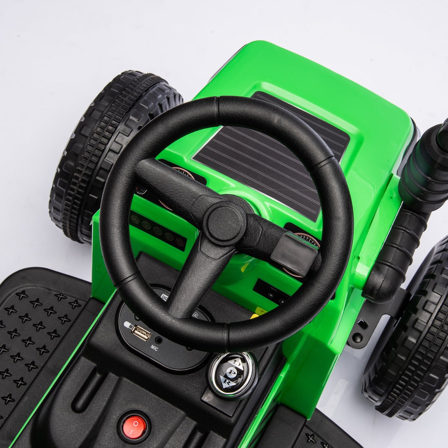12V Electric Ride-On Tractor "Black Knight" with Detachable Tugboat