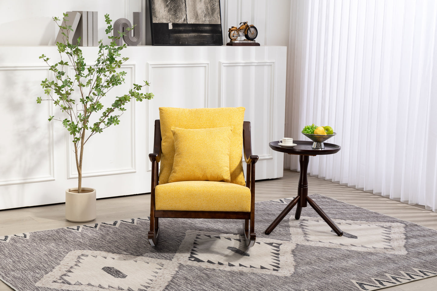 Mid Century Modern Upholstered Glider Arm Chair