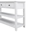 Retro Design Console Table with Two Open Shelves, Pine Solid Wood Frame and Legs for Living Room (Antique White) - Korvel