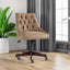 Silla de Oficina de Estilo Retro Medieval de Piel de Oveja - Marrón
