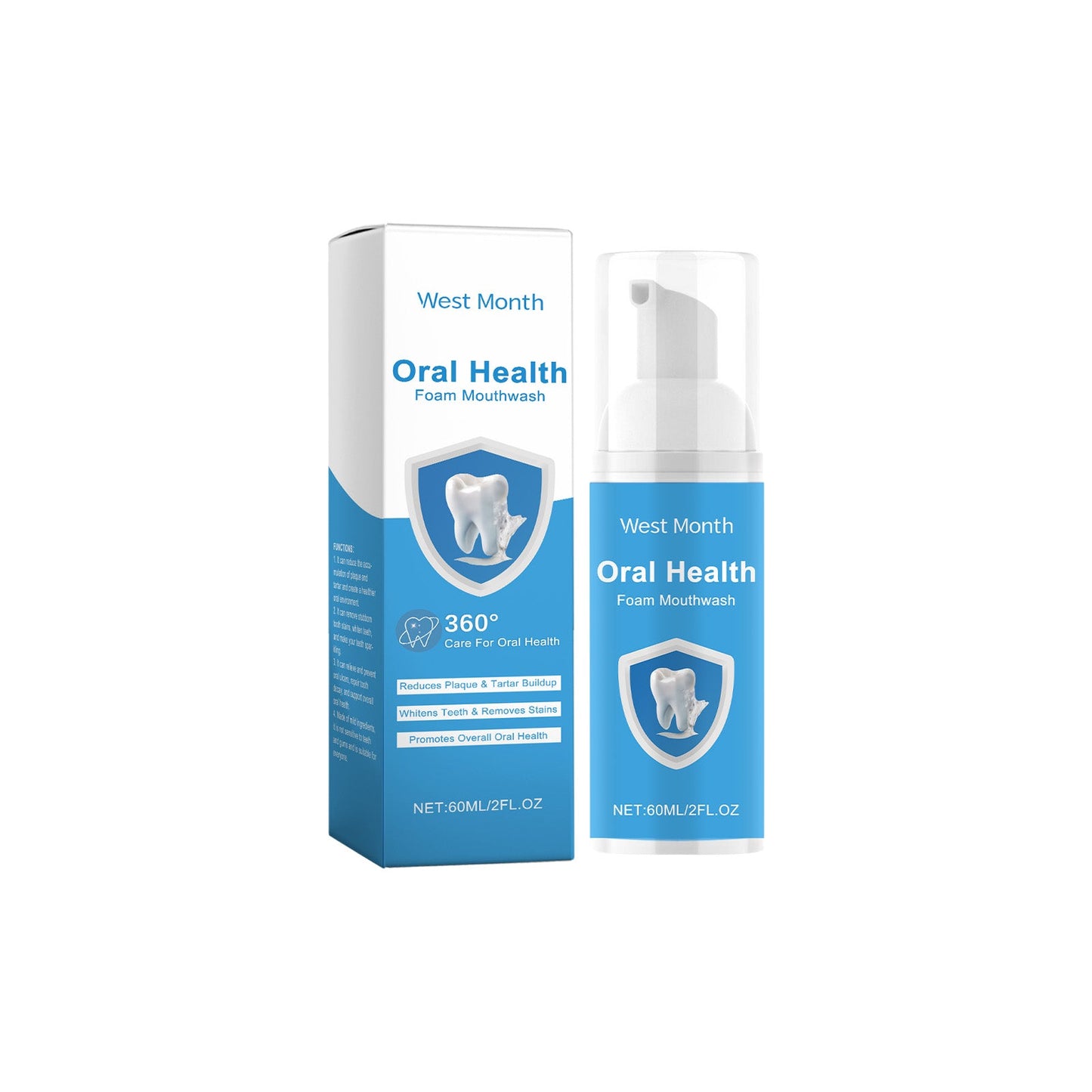 Foaming Mouthwash, Gentle Ingredients Clean Teeth Stains Remove Odors Fresh Mouthwash - Korvel