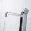 Black square single hole cold and hot countertop basin sink chrome faucet - Korvel