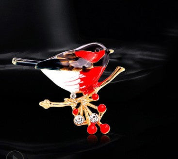 CINDY XIANG Cute Vivid Bird Brooches For Women Winter Animal Design Pin Branch Accessories 3 Colors Available High Quality - Korvel