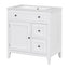 30" Bathroom Vanity with Sink Top, Bathroom Vanity Cabinet with Door and Two Drawers, Solid Wood Frame, One Package, White - Korvel