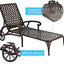 Aluminium Cast lounge chair 2pcs brown - Korvel