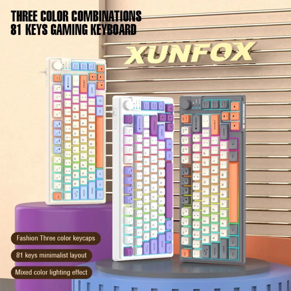 K81 Wired Gaming Keyboard with Luminous RGB Lighting