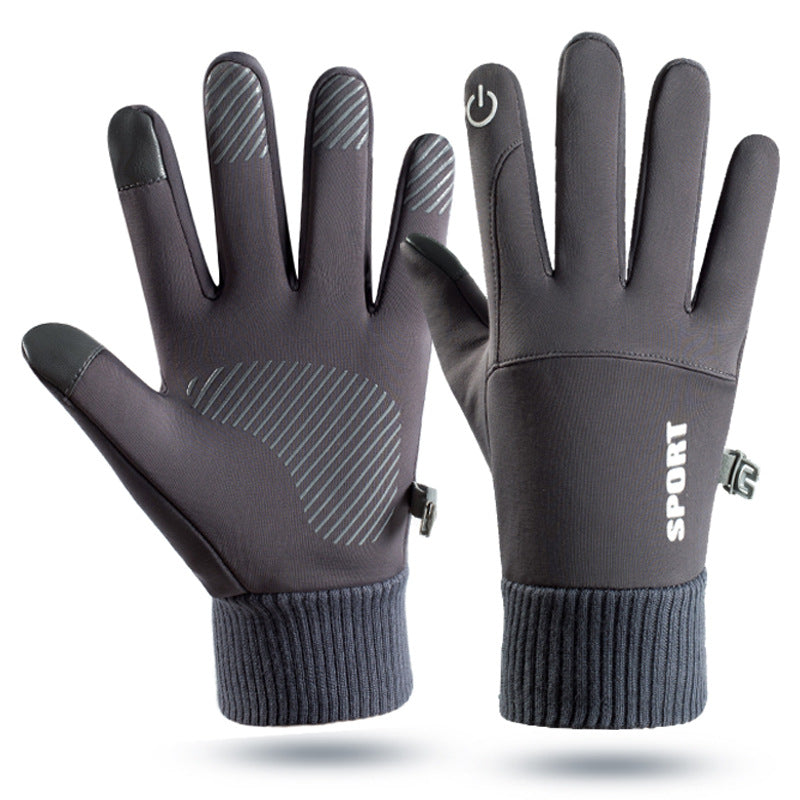 Outdoor gloves for men in winter warm and plush touch screen anti slip windproof and waterproof for women in winter - Korvel